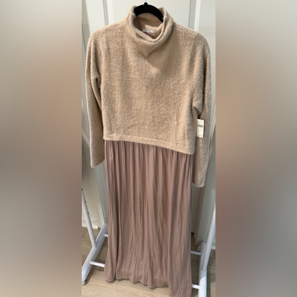 Anthropologie Tan and Brown Maxi Dress